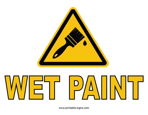 Printable Wet Paint Sign