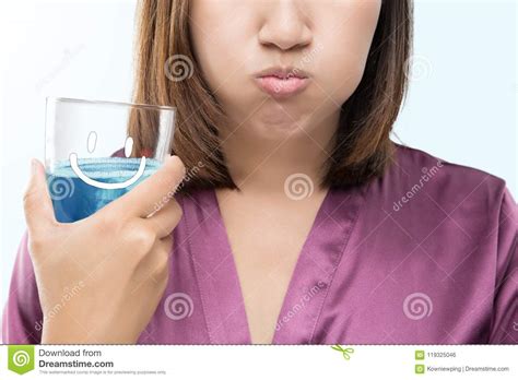 Mouthwash or Gargling stock photo. Image of health, cartoon - 119325046