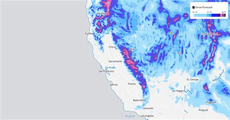 California snow: Map shows Sierra forecast during biggest storm of the ...