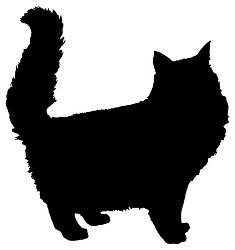 Fluffy cat silhouette | Public domain vectors