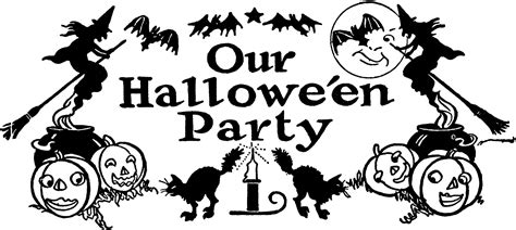 Vintage Halloween Clipart: Black and White Graphics
