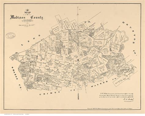 Madison County Texas 1879 - Old Map Reprint - OLD MAPS