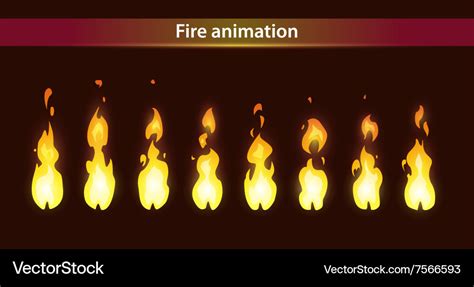 Fire animation sprites Royalty Free Vector Image