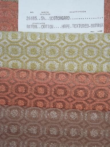 mid-century mod vintage upholstery fabric samples lot, retro colors