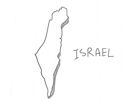 Hand Drawn of Israel 3D Map on White Background. 10368815 Vector Art at ...