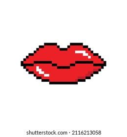 Pixel Art Lips Vector Game 8 Stock Vector (Royalty Free) 2116213058 | Shutterstock