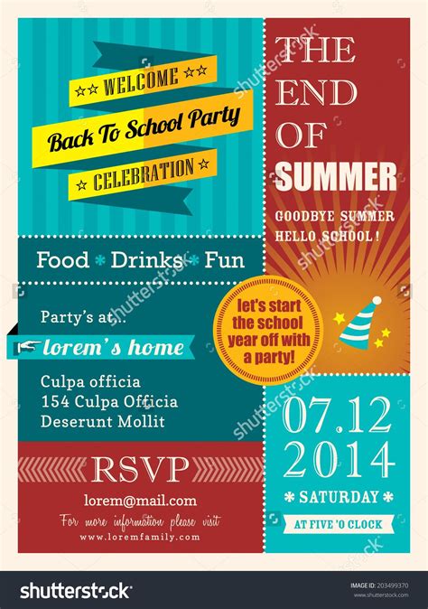 End of summer party poster or card vector design template layout ...