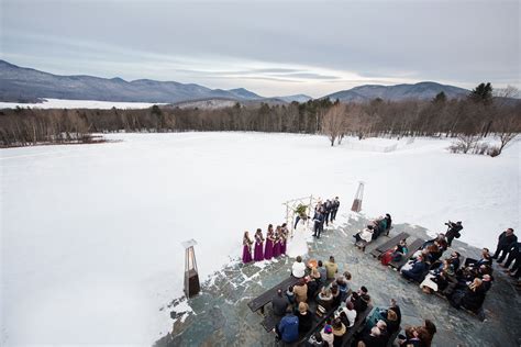 Winter Wedding Ceremony at Mountain Top Inn and Resort