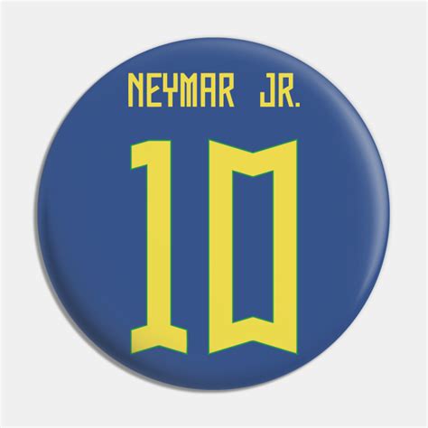 Neymar Jr Brazil Away Jersey 2023 - Brazil - Pin | TeePublic