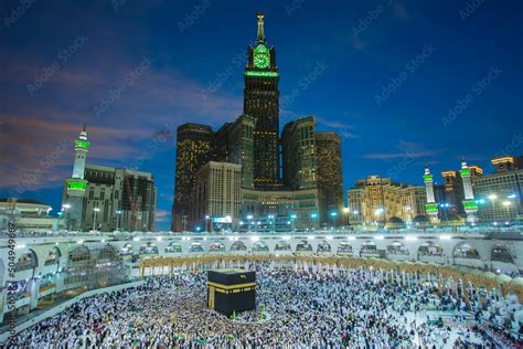 Skyline of MECCA SAUDI ARABIA,April-2018, royal clock tower in makkah,MECCA.clound background ...