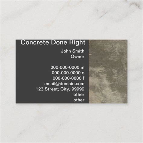 Concrete Business Card | Zazzle | Construction business cards, Concrete ...