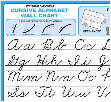 Cursive Alphabet Chart Free Printable | AlphabetWorksheetsFree.com