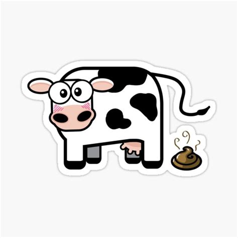 "Funny Pooping Cow" Sticker for Sale by LisaMarieArt | Redbubble