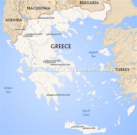 Greece Physical Map