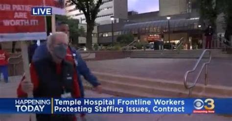 Temple University Hospital workers protesting due to staffing issues, contract - CBS Philadelphia