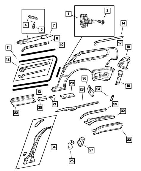 2001-2007 Mopar Sliding Door Reinforcement Package, Left 5018461AC | Mopar eStore