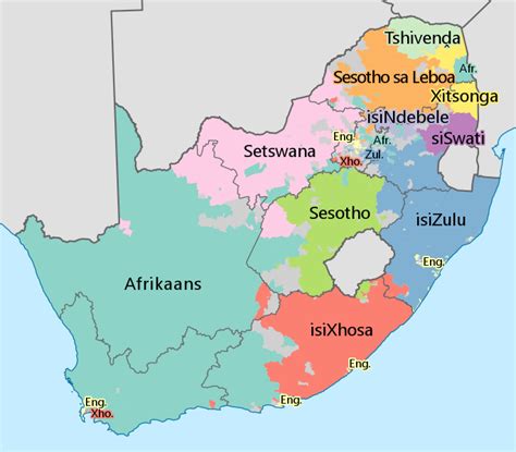 South African Languages Map