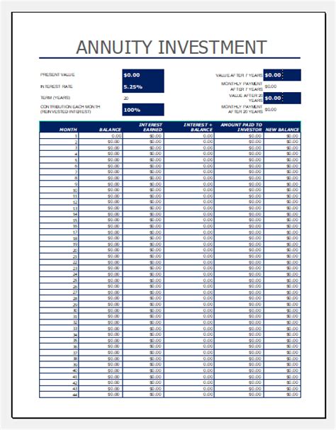 Annuity Investment Calculator » Extensions