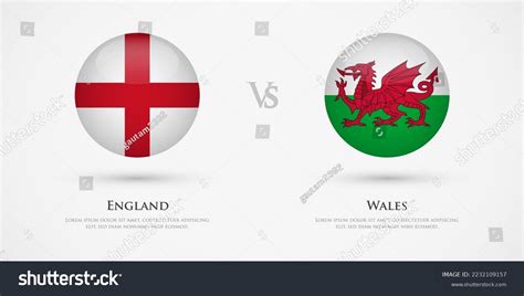 England Vs Wales Country Flags Template Stock Vector (Royalty Free ...