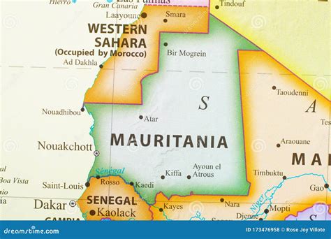 Map of Mauritania stock photo. Image of african, nation - 173476958