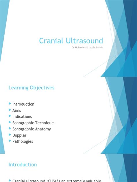 Cranial Ultrasound: DR Muhammad Jazib Shahid | PDF | Medical Ultrasound ...