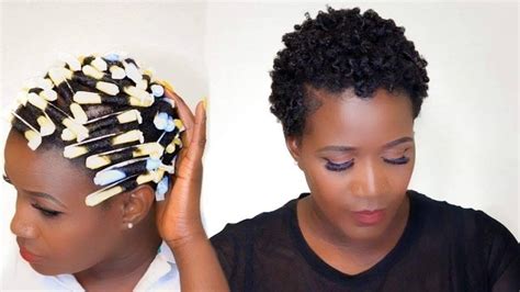 Perm Rod Set On Short 4C Natural Hair | Natural hair perm rods, Perm ...