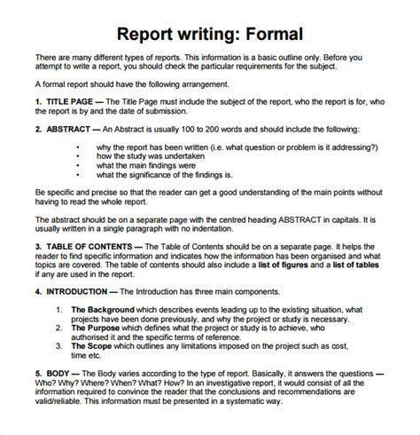 Sample Report Writing Format - 6+ Free Documents in PDF