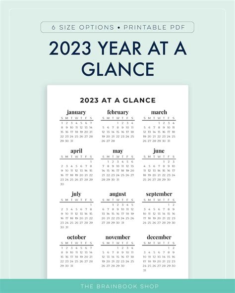 Year At A Glance Calendar 2023 Calendar Options - Riset