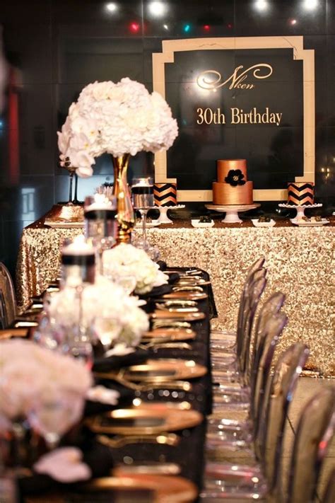 Black and Gold Party Inspiration - Perfete | Black gold party, Gold party, 30th birthday parties