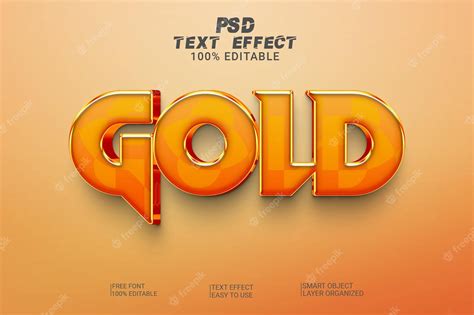 Premium PSD | A gold text effect with a gradient background.