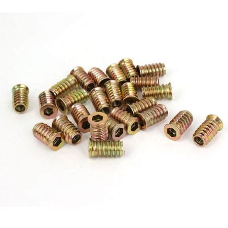 25 Pcs M6 E-Nut Wood Insert Interface Screws Furniture Hexagonal Socket Nuts - Walmart.com