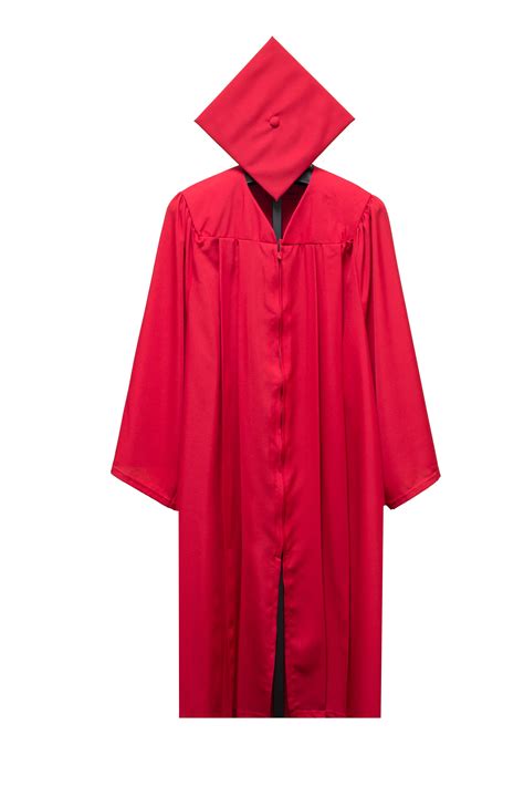 Matte Finish Graduation Cap & Gown Red With One or Two color tassel in – Gowns Unlimited