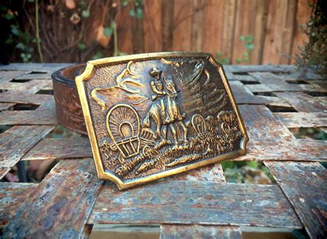 Western Belt Buckle for Men, Brass Belt Buckle Vintage, Western Gift ...