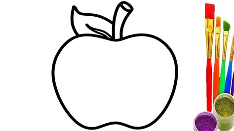 How to draw Apple Coloring Pages for Kids Learn Colors with Baby