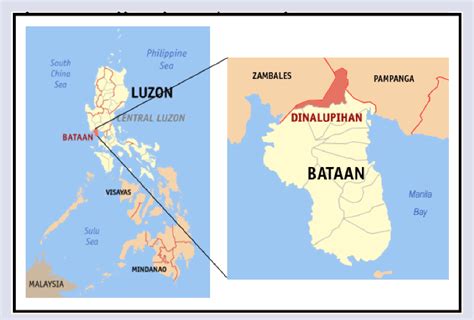 Map of Bataan and the location of the study site, Dinalupihan, Bataan ...