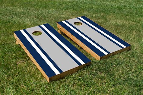 Classic Stripe - Blue, White, Grey | Cornhole board plans, Cornhole ...