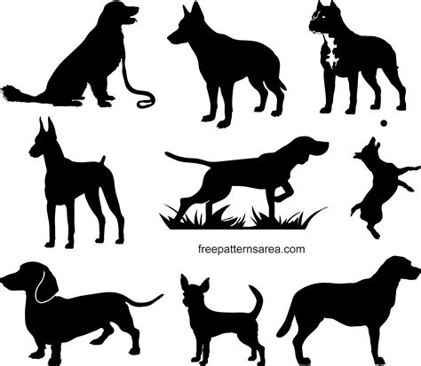 Free Dog Silhouette Vector Image Files - FreePatternsArea