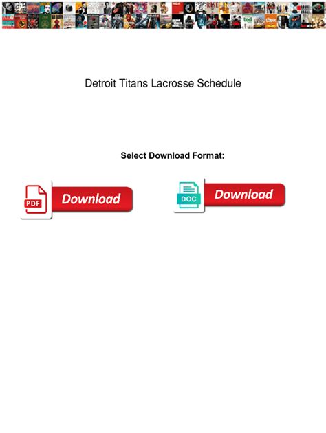 Fillable Online Detroit Titans Lacrosse Schedule. Detroit Titans ...