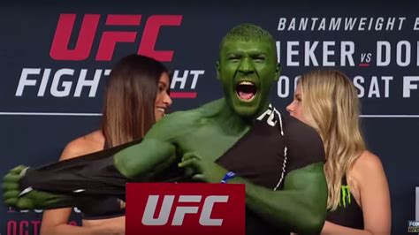 WATCH: UFC Fighter Shows Up To Weigh-In In Incredible Hulk Cosplay ...