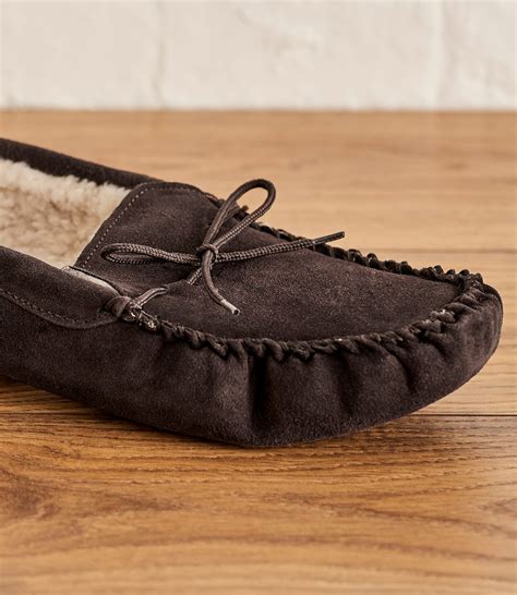 Brown | Mens Sheepskin Moccasin Slipper | WoolOvers AU