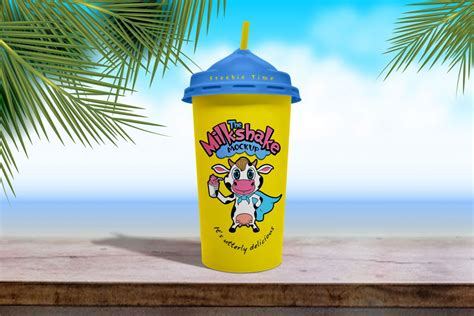 Free Disposable Milkshake Cup Mockup PSD - Designbolts