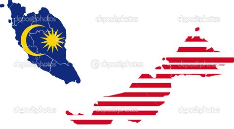 Malaysia Map With Flag