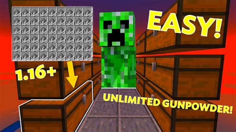 EASIEST CREEPER GUNPOWDER FARM Tutorial! Bedrock 1.16+ - YouTube