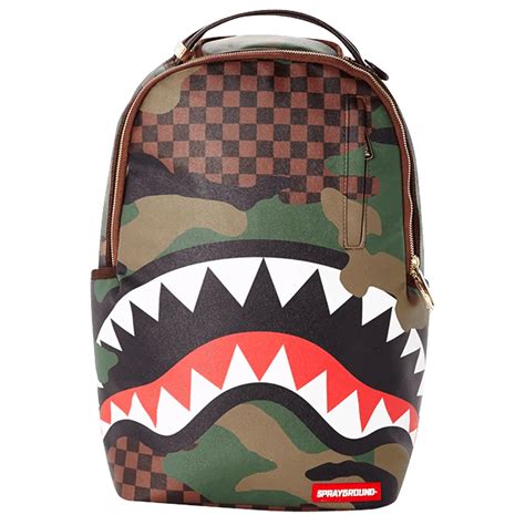 Sprayground Checkered Shark Backpack | Camo | B2201