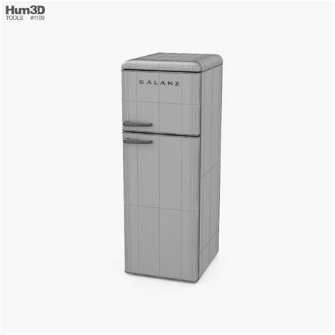 Galanz Retro Refrigerator 3D model - Download Home Appliances on 3DModels.org