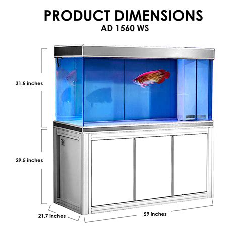 Aqua Dream 200 Gallon Tempered Glass Aquarium White and Silver