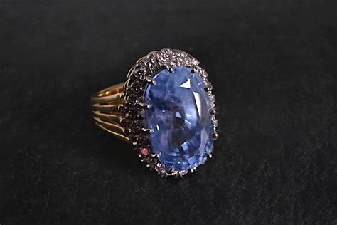 15ct Natural Light Blue Sapphire Ring 22k Platinum | Gem Gardener