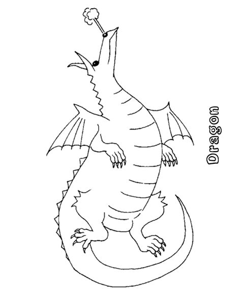 BlueBonkers - Mythical Animals and Beasts Coloring Sheets - Dragon 5 - Free Printable Medieval ...