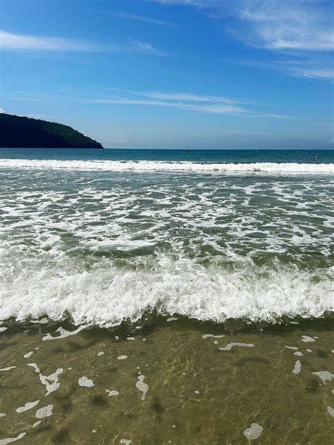 Sunny Day on the Beach with Calm and Clean Sea. Stock Image - Image of ...