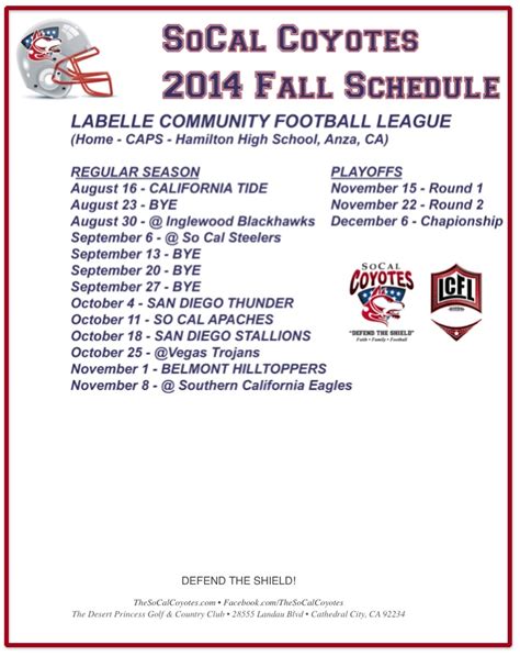 The SoCal Coyotes | SCHEDULE